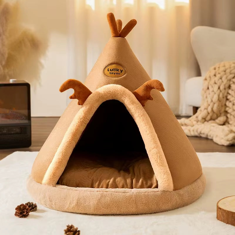 CozyPaws Tent Nest – All-Season Hideaway Bed for Dogs and Cats