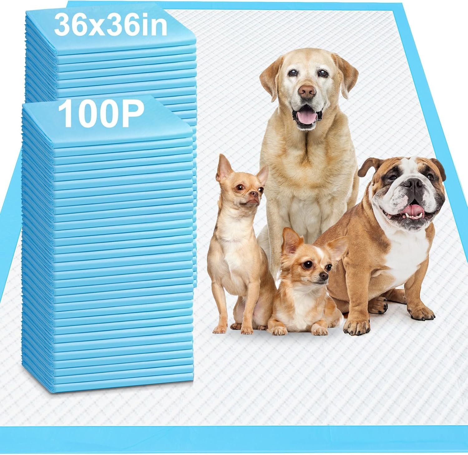 4XL 36"X36" Thicken Heavy Absorbency Pet Training Puppy Pee Pads- Jumbo Disposable Polymer Quick Dry No Leaking Pee Pads for Dogs, Cats, Rabbits Pets