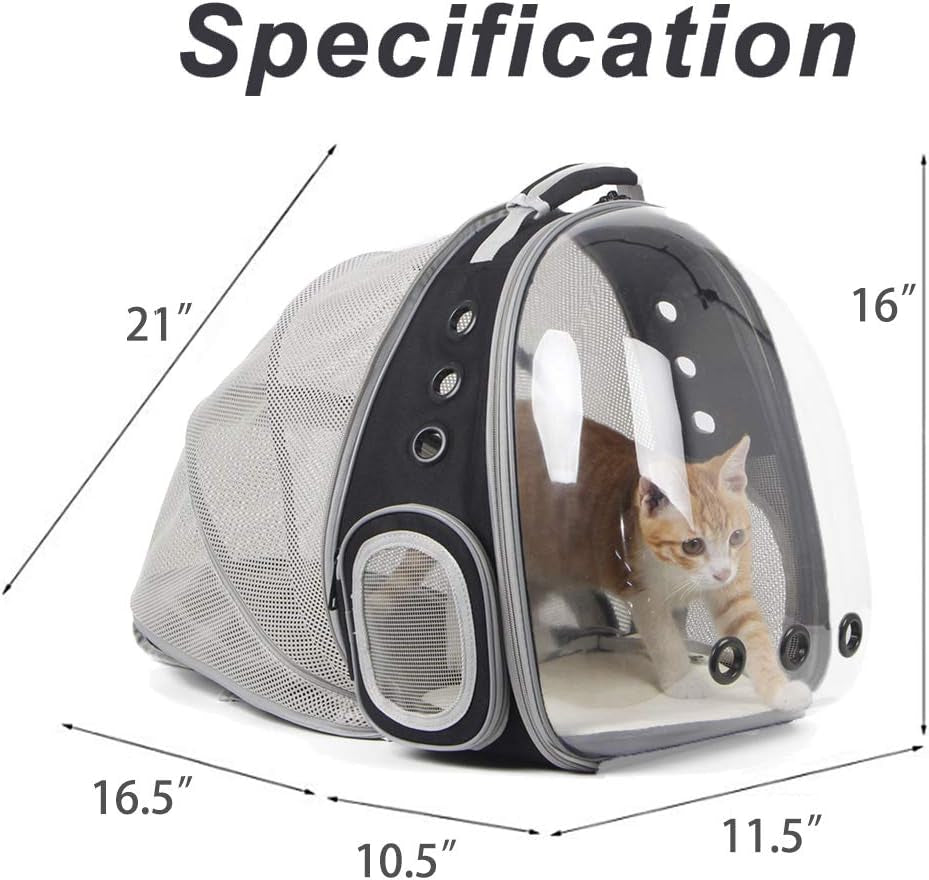 Cat Bubble Backpack Carrier, Space Capsule Transparent Pet Carrier Backpack for Small Dog, Pet Carrying Hiking Traveling Backpack